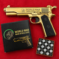 WORLD WAR 90MM TOY METAL GOLD GUN